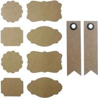96 stickers kraft baroques + 20 étiquettes kraft Fanion