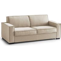 Dmora - Festes Sofa Daarn, 3-Sitzer-Sofa, 100% Made in Italy, Wohnzimmersofa aus Stoff, mit schmalen Armlehnen, Cm 200x95h90, Beige