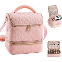 trousse portable grande capacité à ongles 3 compartiments grande capacité, cosmétique professionnell