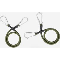 Corda elastica con gancio a clip, moschettone, connettore per corda da fiume, accessori, corda di montaggio verde militare da 3/8" di diametro, gancio argentato (verde militare, 24", confezione da 2)