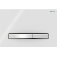 Geberit Sigma50 Zweimengenspülplatte, Farbe: Chrom, Weiß (115.788.11.2)