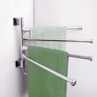TOPTW Porte serviette 4 Barre Réglable Acier Inox Mur