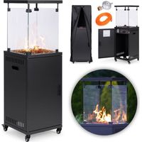 Chauffage au gaz chauffage radiant 13 kw verre pour jardin et terrasse regulateur pierres volcaniques couverture multigarden