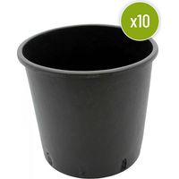 Lot de 10 POTS ROND PLASTIQUE 10L / 24x24 cm