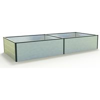 GFP Aluminium Carré potager surélevé HALFSIZE - Bac de jardin stable et peu encombrant en aluminium anodisé - 235 x 99 x 39 cm