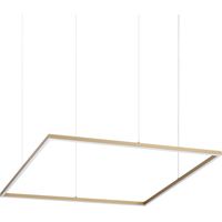 Ideal Lux ORACLE SLIM Suspension carrée 90 cm, non dimmable, 3000 K, LED intégrée, laiton, 5200 lm