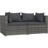 Canapé 2 places avec coussins,Sofa pour Salon,Banquette Gris Résine tressée352494