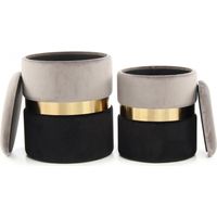 Tabouret LOT DE 2 TABOURET A 31x31 cm gris