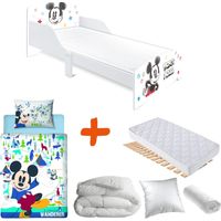 Pack Lit Mickey Vintage Disney Blanc Vintage étoiles colorées 140x70 cm