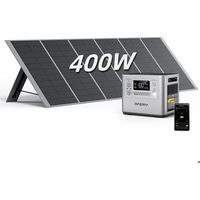 Générateur électrique portable 2400W – Onduleur sinusoïdal pur 220V – Batterie LiFePO4 2048Wh – Panneau solaire pliable 400W