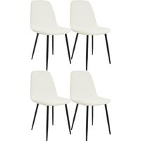 Set di 4 sedie da pranzo Maryam crema Tessuto