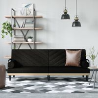 Canapé-lit Canapé fixe Canapé convertible avec accoudoirs noir tissu 82884