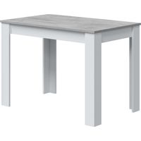 Table d'appoint moderne en mélamine – Blanc Artik et ciment – Dimensions 78x109x67 cm – Résistante aux rayures pour cuisine ou salon – Habitdesign