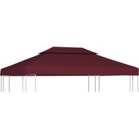 Toile supérieure double de belvédère 310 g/m² 4x3 m Bordeaux