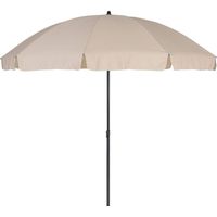 Greemotion Ombrellone Ø 200 cm Ombrello Tondo Parasole Spiaggia Giardino Esterno, Beige-Grigio Antracite