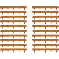 Wovar – Bordure de jardin en acier corten 16 cm – Lot de 20 pièces – Longueur 106 cm – Protection contre les limaces – Installation facile avec système de clips