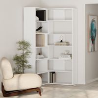 Decortie Molly Modern Corner Multipurpose Bookcase Display Unit No.4 Tall 178.6cm - White