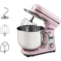 Bestron Robot da cucina Super Silent (65db) 4-1 robot da cucina con motore DC, ciotola da 6 litri, con gancio per impastare, frusta e mazza per impasto, 6 livelli di velocità + funzione impulsi,