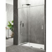 Mampara de ducha Frontal ALLSTONE KERES 1+1, sin perfil inferior ni superior 160-165 cm barra de estabilización paralela