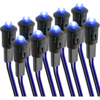 BeMatik - Lampe voyant LED 8mm 220VAC Pilote de couleur bleu 10-pack