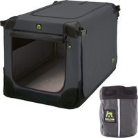 Maelson Soft Kennel anthrazit 62 cm + Treatee Mag Pouch - Transportbox und Leckerli-Tasche