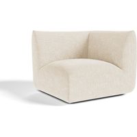 Module d'angle réversible en velours chenillé crème