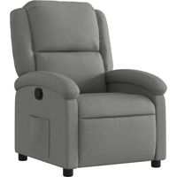 Vidaxl – Fauteuil inclinable gris foncé en tissu – Inclinaison manuelle 135° – Accoudoirs rembourrés – Capacité 110 kg – Dimensions assise 71x86,5x99,5 cm