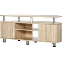 Mesa para TV para Televisores de hasta 55 Pulgadas con 2 Puertas y 2 Estantes para Dormitorio 120x39,5x52 cm Roble