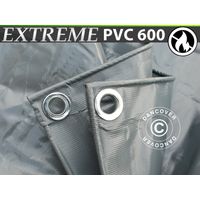 Plane 10x12m, PVC 600g/m², Grau, Flammenhemmend - Dancover
