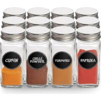 Pots à épices Aleko avec couvercles shaker - Ensemble de 12