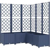 Pflanzkübel mit Rankgitter Blaugrau 120x120x136 cm PP vidaXL