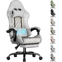 Sillón ergonómico - Ecofurnix - revestimiento de ante (suédine) - Cojín lumbar masajeador - Respaldo ajustable - Gris