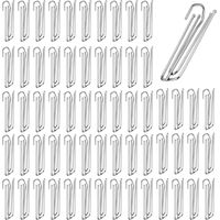Pack of 60 Stainless Steel Curtain Hooks, Four Mouths Stainless Steel Hooks for Curtains and Curtain Rings Rails