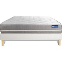 Ensemble matelas Mémoire de forme ACTIMEMO TOUCH 160x200 3zones de confort + sommier KIT blanc