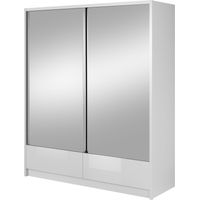 ARIA II 184 cm Armadio scorrevole a 2 ante Specchio Bianco lucido