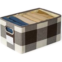 Dekorative Aufbewahrungskörbe aus Stoff für den Kleiderschrank, Aufbewahrungswürfel mit Metallgriffen für Regale, Schlafzimmer, Wohnzimmer, Kaffee und weißes Gittermuster.