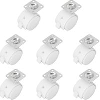 Set mit 8 Universal-Lenkrollen mit Bremsen – 360° drehbare Rollen für Wagen, Regale und mehr (weiß, 3,8 cm)
