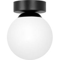 Plafoniera in bianco e nero con paralume a sfera in vetro INEZ 1xE14 10W K-5360 Kaja