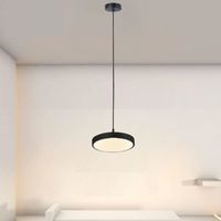 TRADE SHOP - Lampadario A Sospensione Led 40w Nero Cerchio Tondo Moderno Minimal Luce 4000k 32897 -
