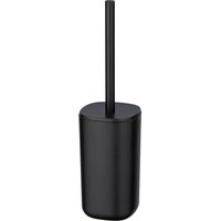Wenko – Brosse WC sur pied noire mat – Plastique de qualité supérieure – Tête de brosse remplaçable Ø 8,5 cm – Exempt de BPA