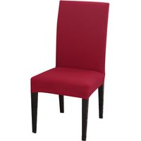Ahlsen Juego de 2 fundas elásticas para sillas de comedor, universales, extraíbles y lavables, para decoración de bodas, hoteles, restaurantes (rojo, 2 unidades)
