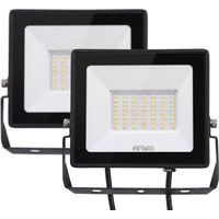 Lot de 2 projecteurs LED 50W – 4500 lumens chacun, IP65 Température de Couleur: Blanc neutre 4000K