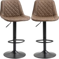 Taburetes Altos Ajustables Asiato Giratorio 46,5x51x86-106 cm Marron (Juego de 2)
