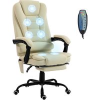 Fauteuil de bureau massant beige réglable