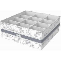 Organizer Per Armadio 12 Scomparti Scatola Salvaspazio 32x32x12cm Fantasia 87331