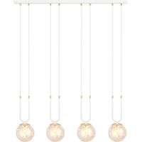 Lampadario Emibig Glam 4 luci E14 bianco miele oro
