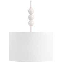 Lampe Suspendue Moderne Milieu du Siècle en Métal avec Abat-Jour en Tissu Blanc Loky