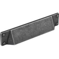 Pamar Muschelgriff Manto, Möbelgriff Schubladengriff Küchengriff, Zinkdruckguss altverzinnt, robustes Design, Breite 175 mm, Lochabstand 128 mm, ohne Schrauben