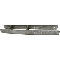Winox – Support - Pied à sceller en H pour poteau 9x9 cm – Acier galvanisé – Dimensions 600x50 mm – Fixation par 4 trous Ø 10 mm