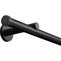 Gardinenstange Innenlauf auf Maß 20mm 1-läufig Schwarz mit Kappe - Serie Modern 70cm